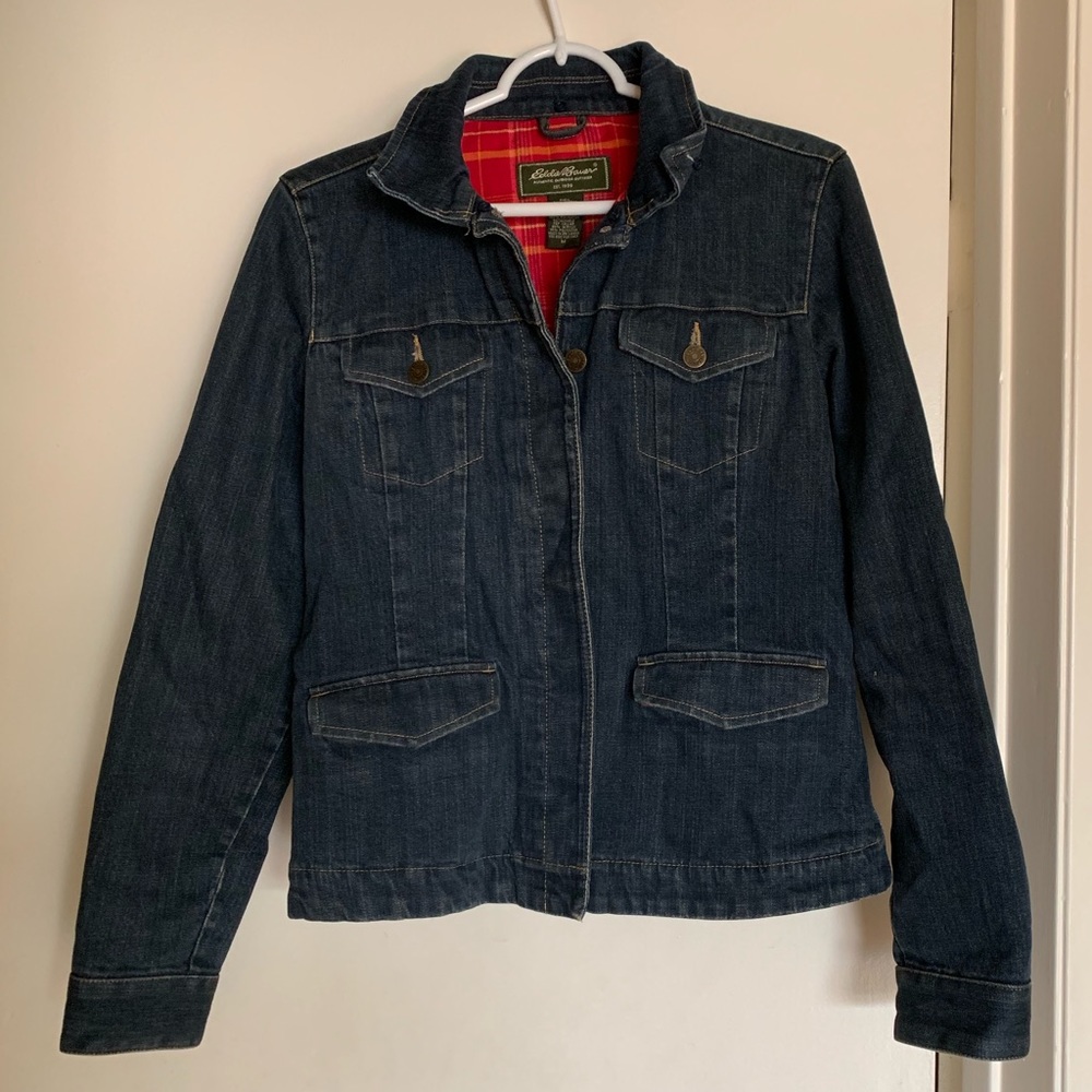 Eddie Bauer Denim Jacket w/ Opt. Faux Fur Collar